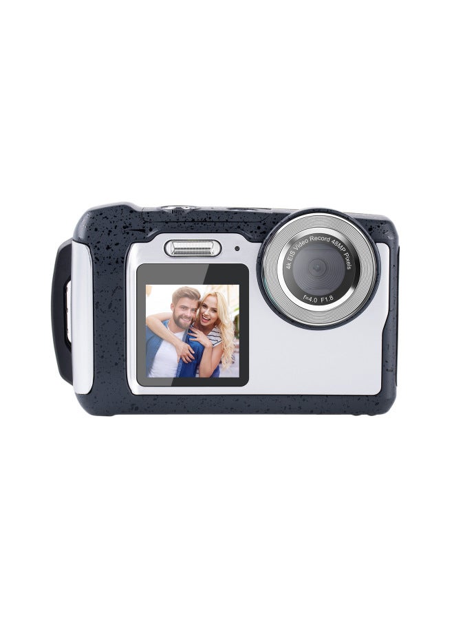 4K Digital Camera Dual Screen Waterproof Camera HD Anti-shake Head Wear Riding Outdoor Sports Camera Camera-Color:Dark Gray  - Image 1
