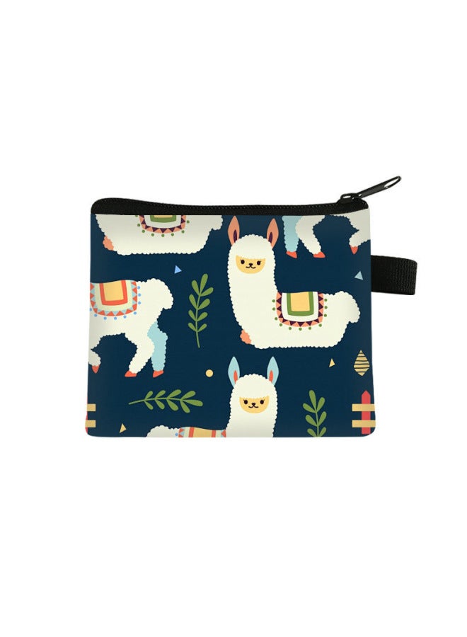 New Style Alpaca Children's Coin Purse, Large Capacity, Cute Key Card Holder, Student High-end Mini Square Wallet
