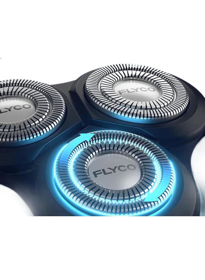 FLYCO Men'S Electric Shaver, Fully Washable, Wet And Dry Dual-Blade Rotary Razor, 1-Hour Fast Charging, Fs901, Birthday And Holiday Gift For Boyfriend, Father, With National Subsidy - Image 3