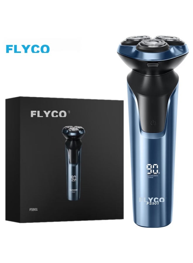 Flyco Men's Electric Shaver, Fully Washable, Wet And Dry Dual-blade Rotary Razor, 1-hour Fast Charging, Fs901, Birthday And Holiday Gift For Boyfriend, Father, With National Subsidy - Image 1