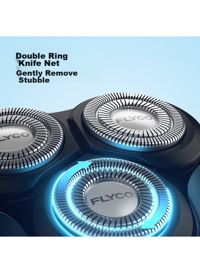 Flyco Men's Electric Shaver, Fully Washable, Wet And Dry Dual-blade Rotary Razor, 1-hour Fast Charging, Fs901, Birthday And Holiday Gift For Boyfriend, Father, With National Subsidy - Image 2