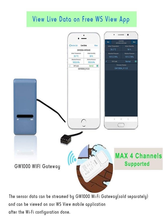 Ecowitt WH55 Wireless Water Leak Detection Sensor with Loud Audio Alarm - Image 2