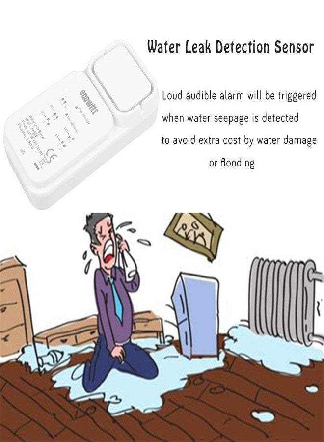 Ecowitt WH55 Wireless Water Leak Detection Sensor with Loud Audio Alarm - Image 3
