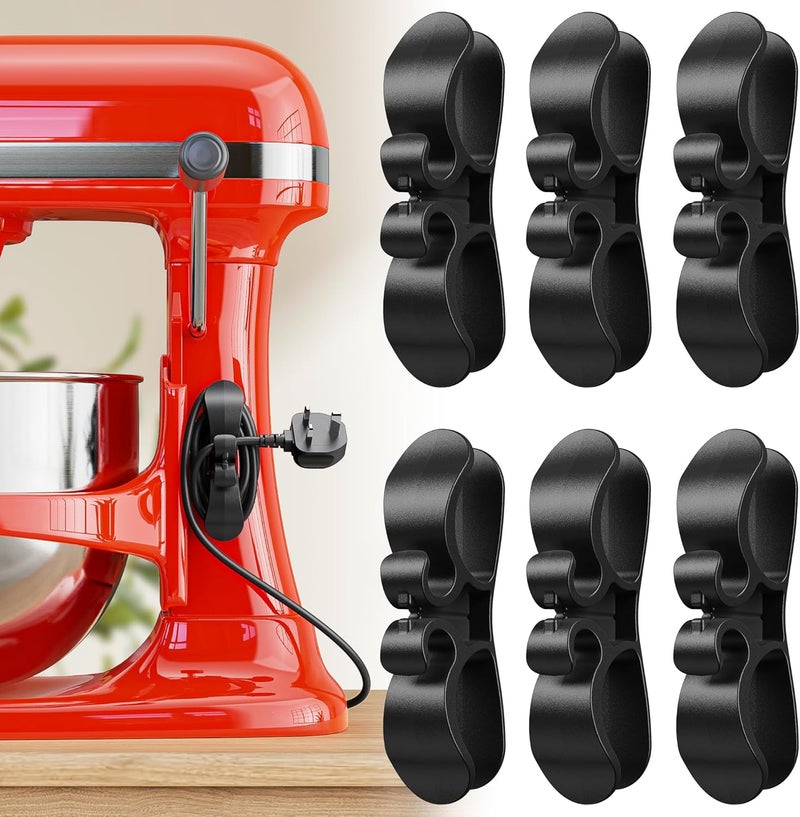 INDEMO Store 6PCS Upgraded Cord Organizer for Appliances, Kitchen Appliance Cord Organizer Stick On, Appliance Cord Wrappers, Cord Holder, Cord Winder for Air Fryer, Blender, Coffee Maker, Pressure Cooker, Toaster - Image 1