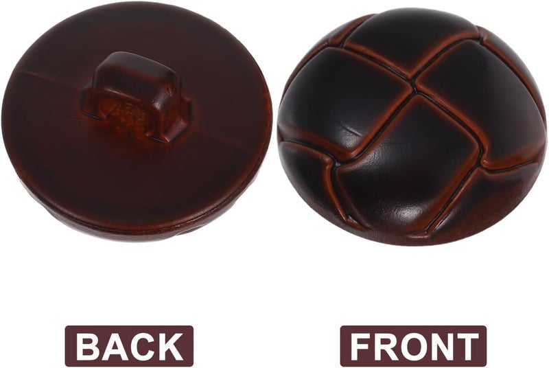 100pcs Vintage Glossy Red Coffee Round Mushroom Buttons 20mm Plastic Fasteners for Coats Jackets Overcoats Sewing Crafting - Image 3