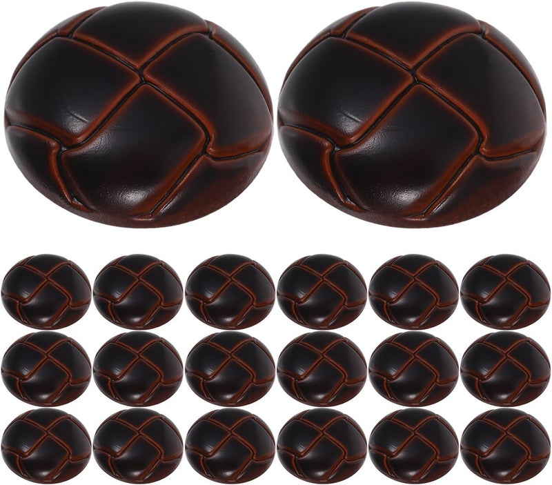 100pcs Vintage Glossy Red Coffee Round Mushroom Buttons 20mm Plastic Fasteners for Coats Jackets Overcoats Sewing Crafting - Image 1