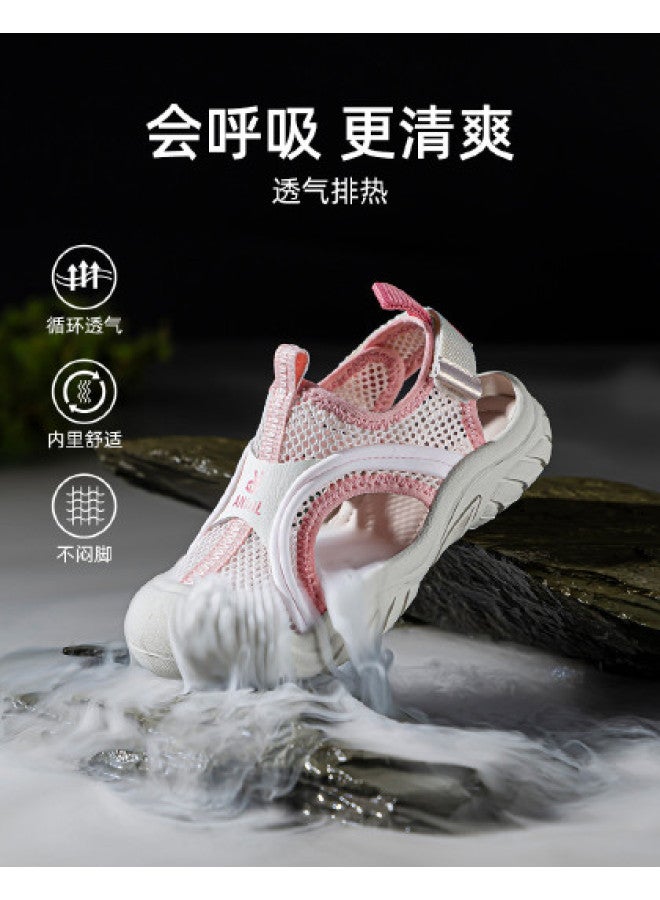 Annil Kids' Sandals With Toe Cover, Breathable Mesh Summer Sandals For Boys And Girls, 2025 New Hollow-out Beach Shoes, Sports Sandals - Image 1