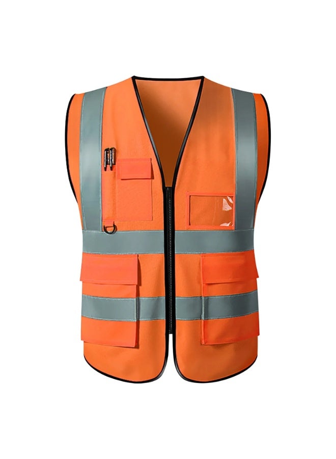 Custom Safety Vest with Name Tag – High Visibility Reflective Vest with Zipper and Pockets for Men & Women – Personalized Workwear - Image 4