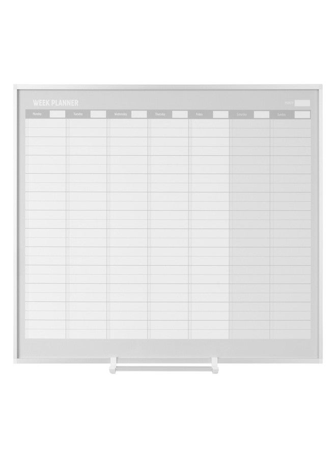 MasterVision Magnetic Dry Erase Weekly White Board Planner, Wall Mounting, Sliding Marker Tray, 24" x 36", Aluminum Frame,Gold - Image 1