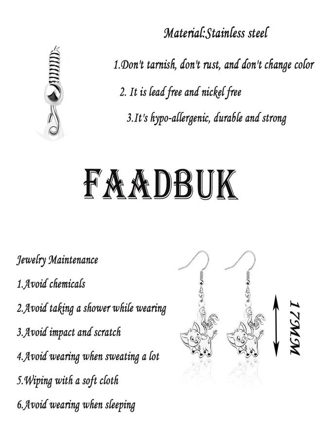 FAADBUK Cartoon Movie Inspired Earring Hei & Pua Fandom Gift Movie Lover (hei earring) - Image 2