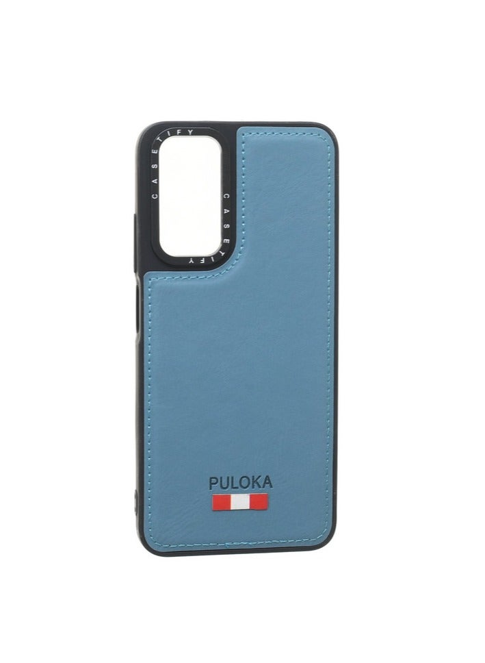 Leather Silicone And Plastic Back Phone Protection Cover For Xiaomi Redmi Note 12S - Light Blue - Image 1