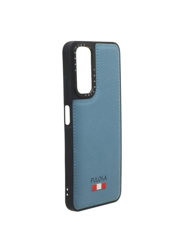 Leather Silicone And Plastic Back Phone Protection Cover For Xiaomi Redmi Note 12S - Light Blue - Image 2