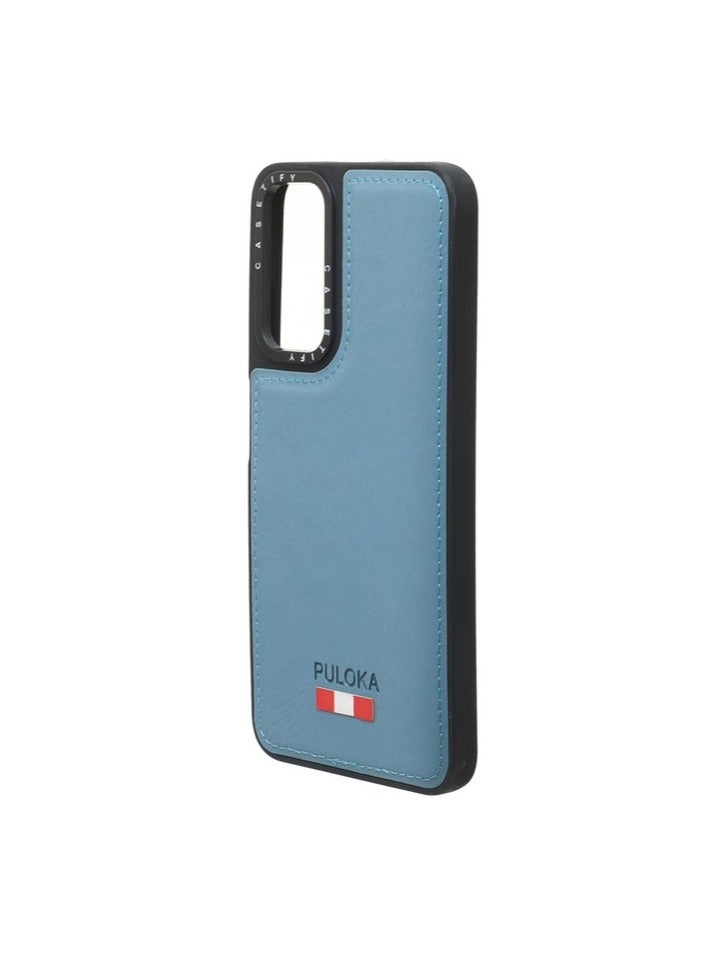 Leather Silicone And Plastic Back Phone Protection Cover For Xiaomi Redmi Note 12S - Light Blue - Image 3
