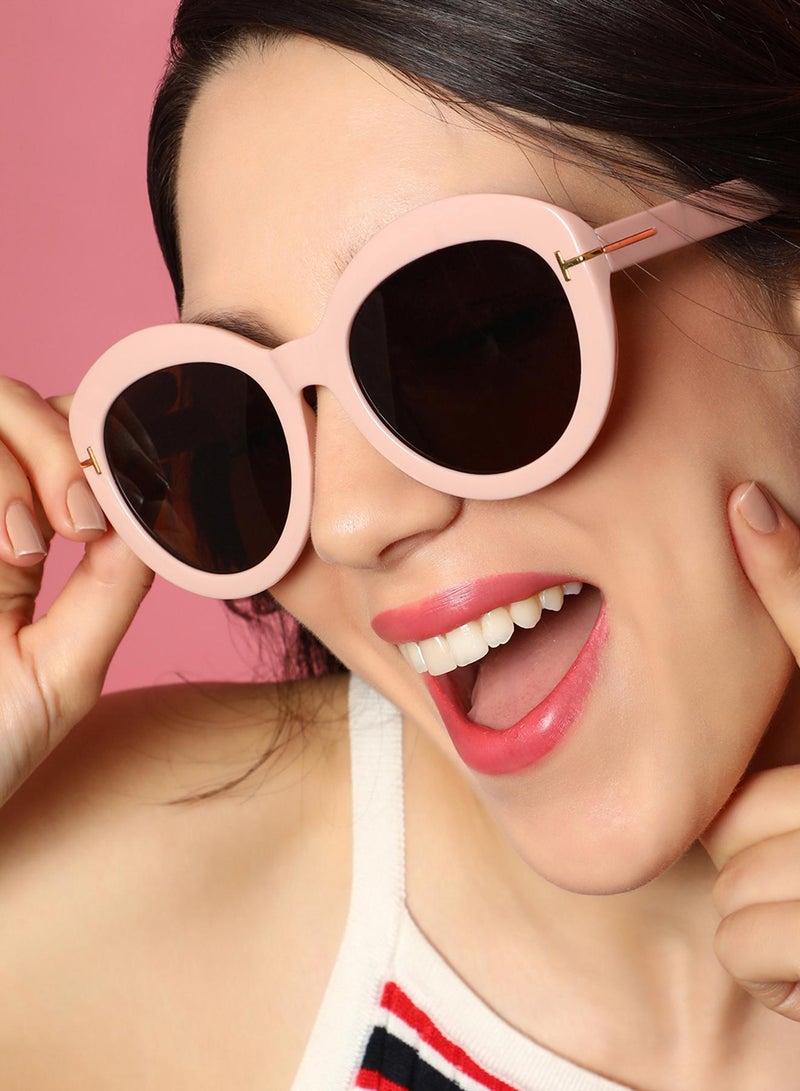 Haute Sauce The Chunky Block Oversized Sunglasses - Blush Pink - Image 2