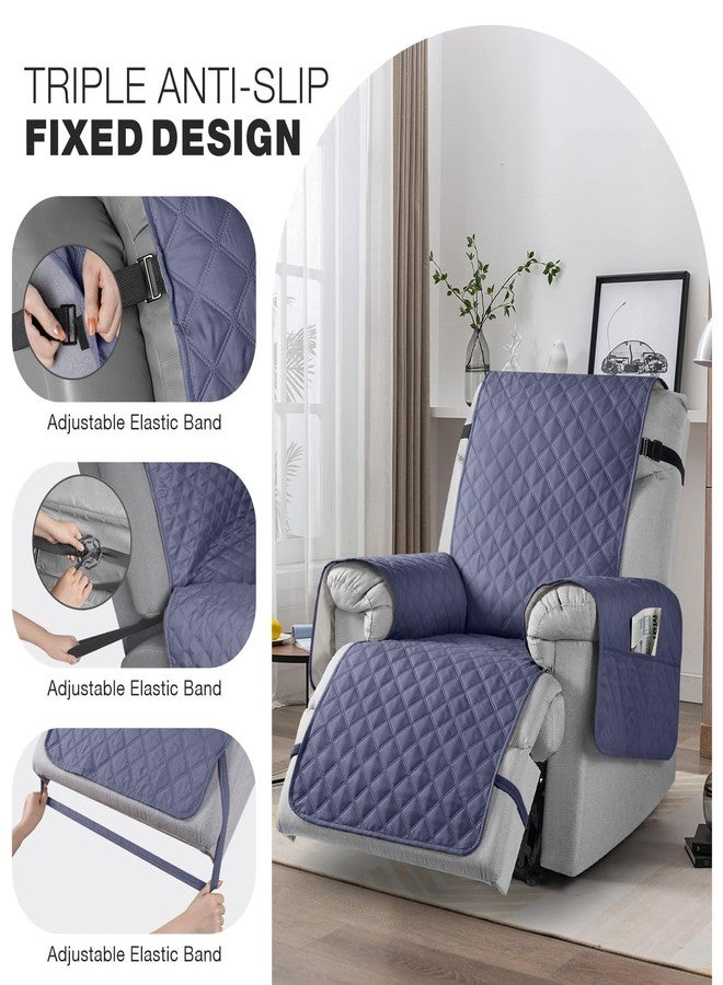 TAOCOCO غطاء كرسي استرخاء مانع للانزلاق من TAOCOCO، غطاء أريكة، غطاء للحيوانات الأليفة لكرسي استرخاء صغير مع أشرطة مطاطية، غطاء كرسي استرخاء قابل للغسل، واقي أثاث كرسي الاسترخاء (23 بوصة صغير، رمادي مزرق) - Image 5
