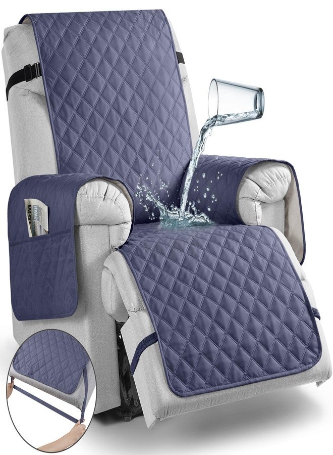 TAOCOCO غطاء كرسي استرخاء مانع للانزلاق من TAOCOCO، غطاء أريكة، غطاء للحيوانات الأليفة لكرسي استرخاء صغير مع أشرطة مطاطية، غطاء كرسي استرخاء قابل للغسل، واقي أثاث كرسي الاسترخاء (23 بوصة صغير، رمادي مزرق) - Image 1