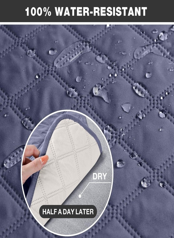 TAOCOCO غطاء كرسي استرخاء مانع للانزلاق من TAOCOCO، غطاء أريكة، غطاء للحيوانات الأليفة لكرسي استرخاء صغير مع أشرطة مطاطية، غطاء كرسي استرخاء قابل للغسل، واقي أثاث كرسي الاسترخاء (23 بوصة صغير، رمادي مزرق) - Image 2