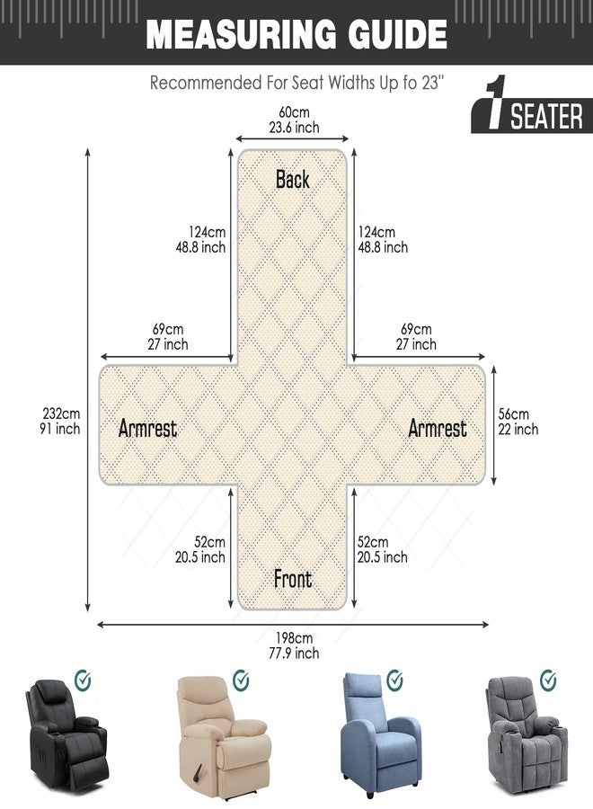 TAOCOCO غطاء كرسي استرخاء مانع للانزلاق من TAOCOCO، غطاء أريكة، غطاء للحيوانات الأليفة لكرسي استرخاء صغير مع أشرطة مطاطية، غطاء كرسي استرخاء قابل للغسل، واقي أثاث كرسي الاسترخاء (23 بوصة صغير، رمادي مزرق) - Image 3