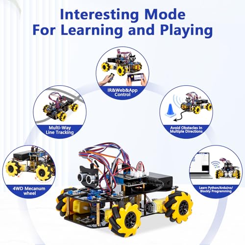 acebott Smart Robot Car Kit Compatible with Arduino, Robotics for Kids Ages 8-12 12-16, Electronic Programming Project/STEM Science Kits Coding Gifts for Adults and Youths - Image 3