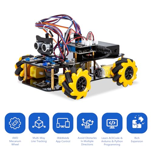 acebott Smart Robot Car Kit Compatible with Arduino, Robotics for Kids Ages 8-12 12-16, Electronic Programming Project/STEM Science Kits Coding Gifts for Adults and Youths - Image 2