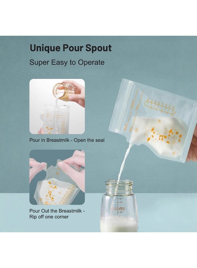 xppier Breastmilk Storage Bag, Disposable Milk Storage Bag for Breastfeeding, No-Leak Milk Freezer Storage Pouches, 200ml / 250ml - Image 2