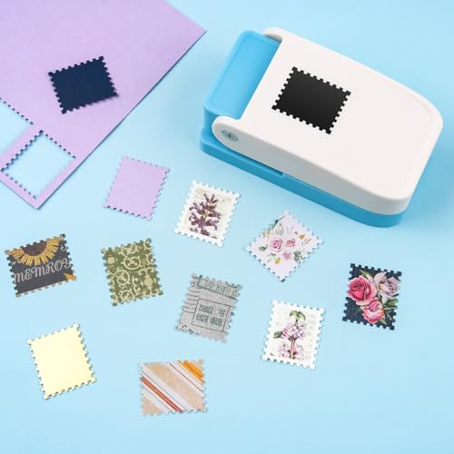 CYFUN DESIGN 1x0.8inch Rectangular Postage Stamp Punch, Stamp Shape Hole Puncher for Crafts, Portable Lever Action Rectangle Scalloped Edge Paper Craft Punches for Crafting DIY Scrapbooking, Card Making Handmade - Image 4