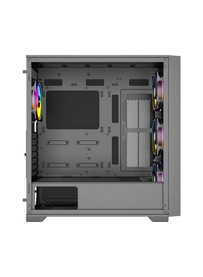 Twisted Minds Storm Rider-04 Mid Tower Gaming Case for PC, EATX/ATX/MATX/Mini-ITX Support, 3 Pre-Installed Fans, 10 Fan Capacity, Tempered Glass Side Panel, Magnetic Dust Filters - Black Black - Image 4