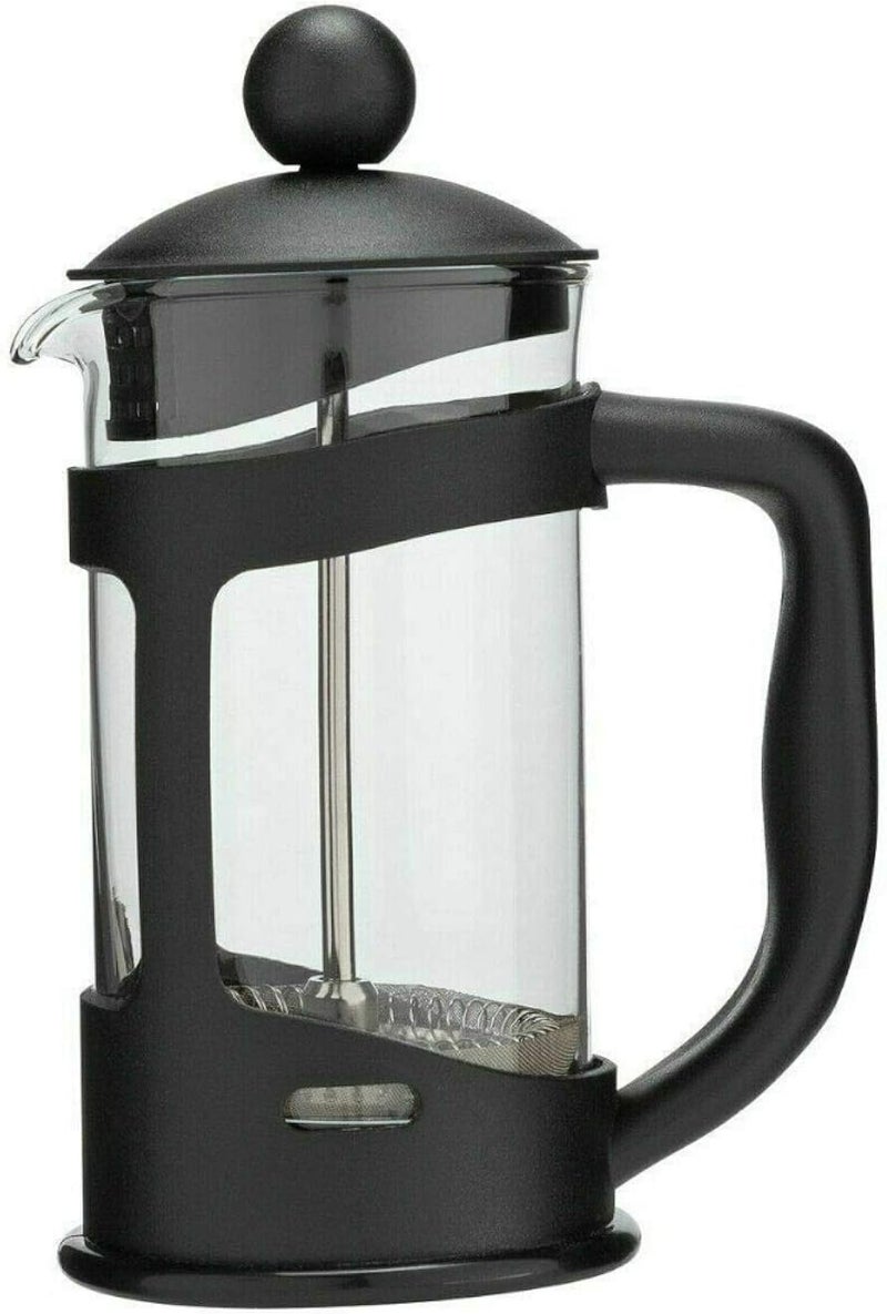 Classic Continental 350ml Black Coffee - 3 Cups Premium Hand French Press Maker with Shockproof Hard Glass Pot and Filter for Ground Dust and Espresso Tea Multicolor