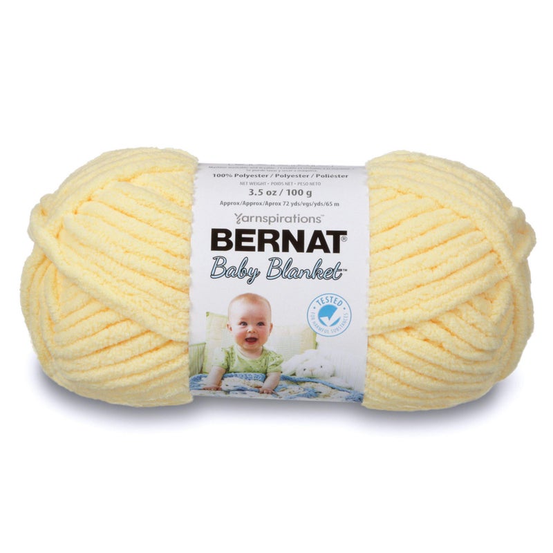 Bernat Baby Blanket Yarn, 3.5 oz, Gauge 6 Super Bulky, Baby Yellow - Image 1