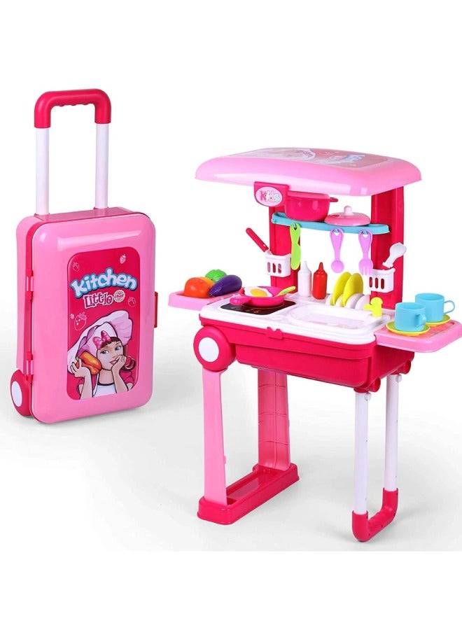 Little Rockz Kitchen Playset For Kids With Travel Suitcase - Image 1
