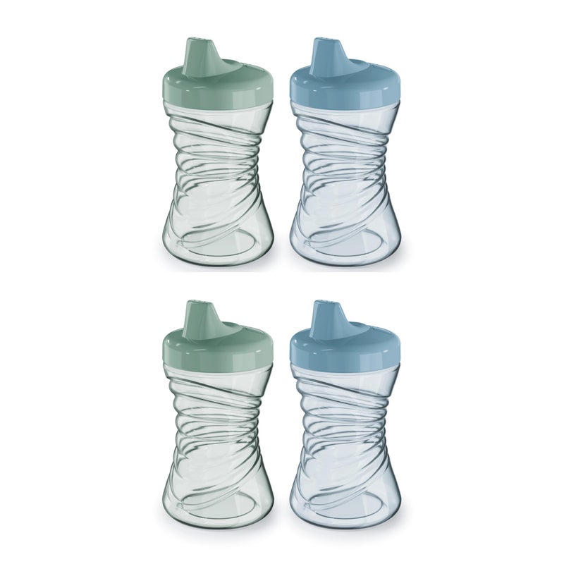 NUK First Choice Fun Grips Hard Spout Straw Cup 2.0, 10 oz. Sippy Cup with Handles, 4-pack - Image 1