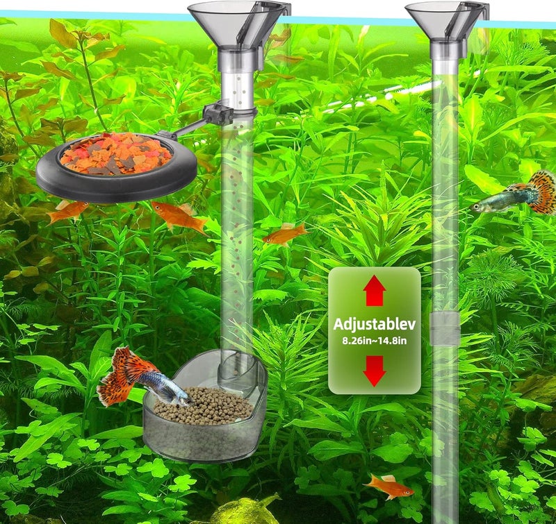 UPETTOOLS Shrimp Feeding Dish Set, Aquarium Fish Feeder Tube Kit Clear Durable Fish Shrimp Feeding Tube with Feeding Ring, Cleaning Brush for Fish Tank - Image 2
