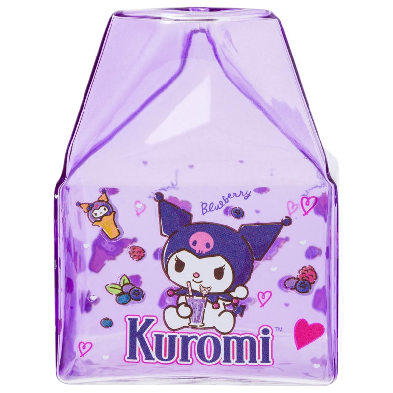 Silver Buffalo Sanrio Hello Kitty and Friends Featuring Kuromi Blueberries Purple Glass Milk Cup 119 Ounces