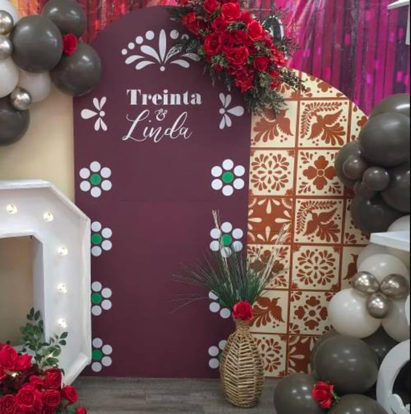 zosylley Talavera Stencil Reusable Tile Stencil 8inch Floral Folk Mexican Stencils for Painting on Wall Floor Furniture Wood Home Decor - Image 4