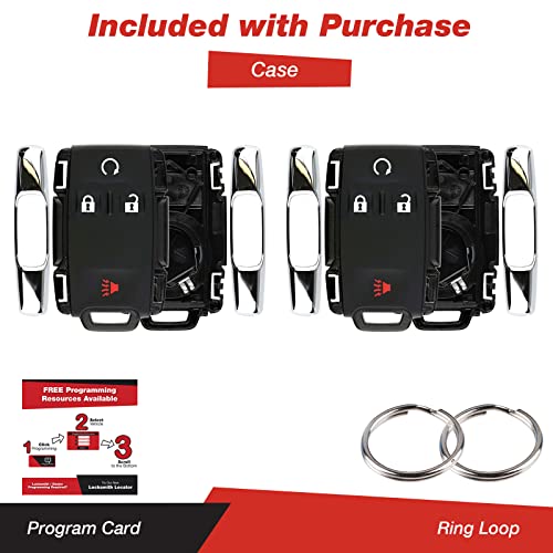 KeylessOption Keyless Entry Remote Control Car Key Fob Case Shell Button Pad Outer Cover for GMC Chevy M3N-32337100 (Pack of 2) - Image 2