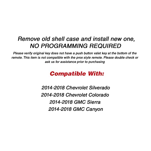 KeylessOption Keyless Entry Remote Control Car Key Fob Case Shell Button Pad Outer Cover for GMC Chevy M3N-32337100 (Pack of 2) - Image 4