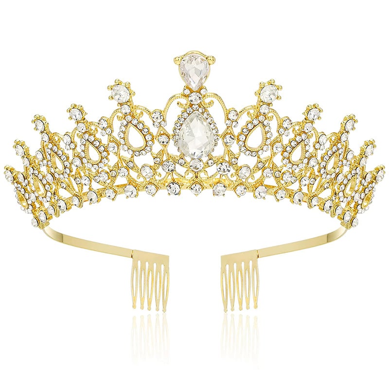 Papoopy Tiara Crown for Women, Headband Hair Accessories for Birthday Wedding Party Costume - Image 1