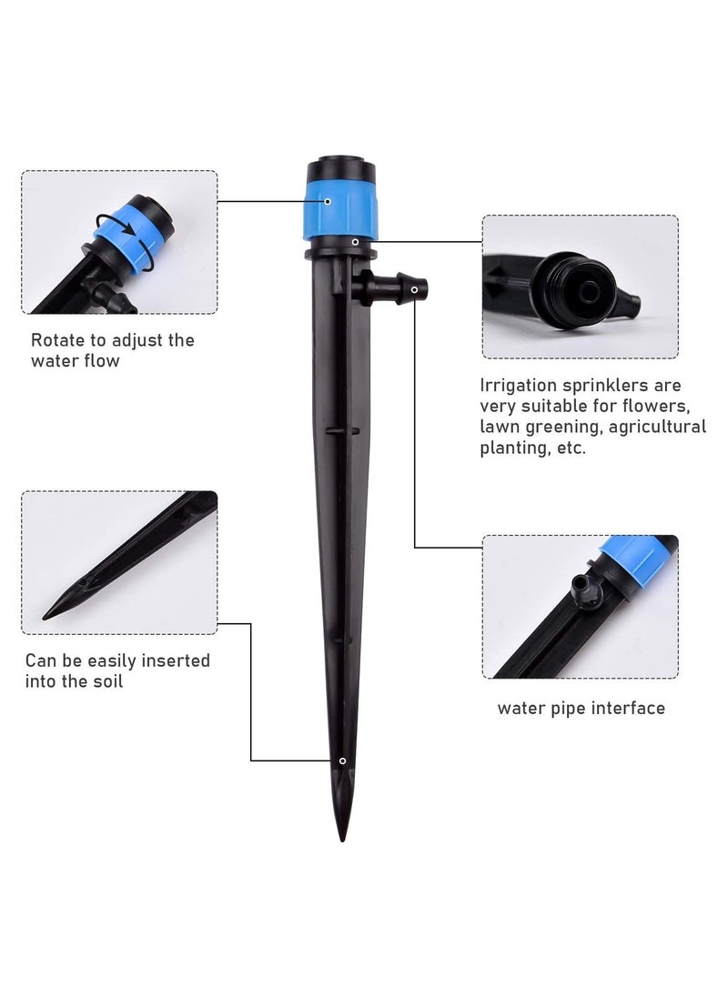 Y&D Irrigation Drippers Drip Emitters, 50Pcs 360 Degree Adjustable Fits 1/4 Tube, for Water Flow System  - Image 2