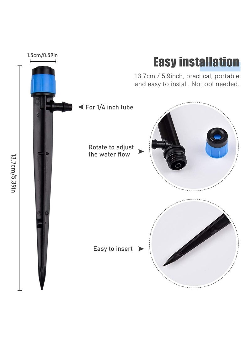 Y&D Irrigation Drippers Drip Emitters, 50Pcs 360 Degree Adjustable Fits 1/4 Tube, for Water Flow System  - Image 5