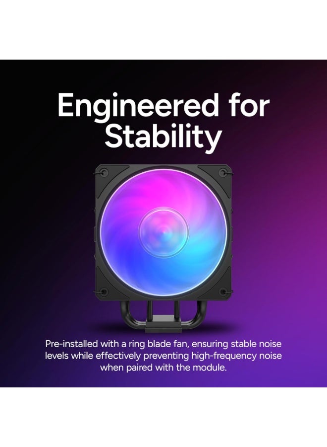 كولر ماستر Hyper 212 3DHP Black ARGB CPU Air Cooler – 120mm PWM ARGB Fan, 230W TDP, Intel LGA1851/1700 & AMD AM5 black - Image 4