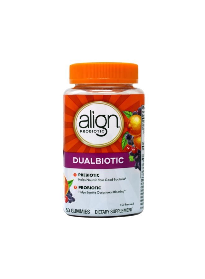 Align Digestive Health Prebiotic + Probiotic Gummies Fruit Flavored - 50 ct - Image 1