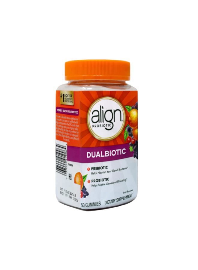 Align Digestive Health Prebiotic + Probiotic Gummies Fruit Flavored - 50 ct - Image 2