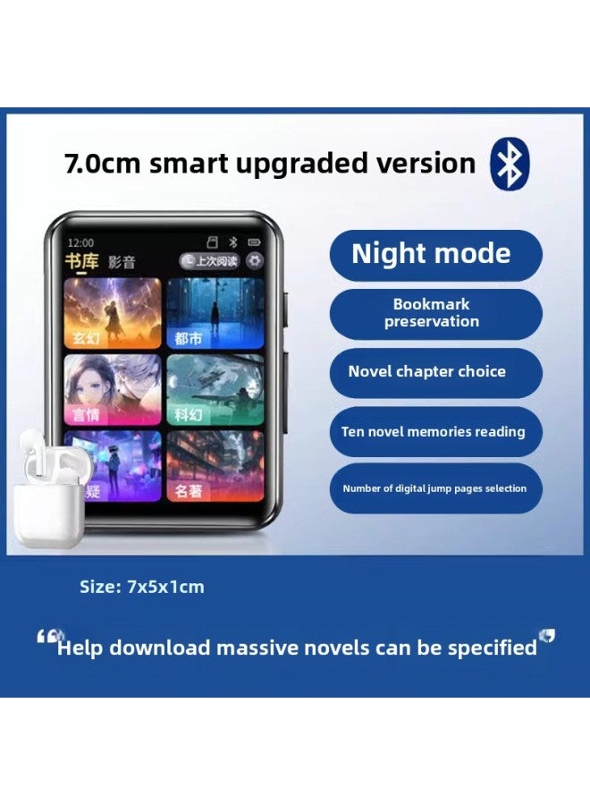 Generic Mp4 Special Bluetooth Mp3 Player Walkman For Reading Novels Senior High School Student Edition Mp5 E-Book Reading Artifact-Colour:Smart Upgrade 7.0 Touch Screen Version/ultra Long Battery Life/bluetooth 6.0 [free Bluetooth Headset/otg Adapter/protective Case/freight Insurance/card Reader/high-definition Film-Capacity:32g [more Than 2,300 Popular Novels + Songs + Movies For Boys And Girls Have Been Downloaded] - Official Standard  - Image 1