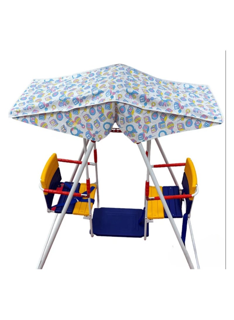 Swing for children, two seats, multi-colored - Image 1