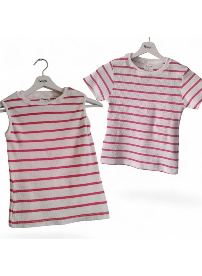 بدايه مودا بيزك قطن كم قصير مقلم - Image 2