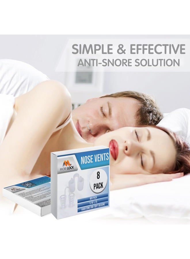 Mobi Lock Hard Silicone Vents Simple Sleeper Solution Premium Nose Relief Nasal Dilator (Pack of 12 - Small - Soft Cone Silicone) - Image 3