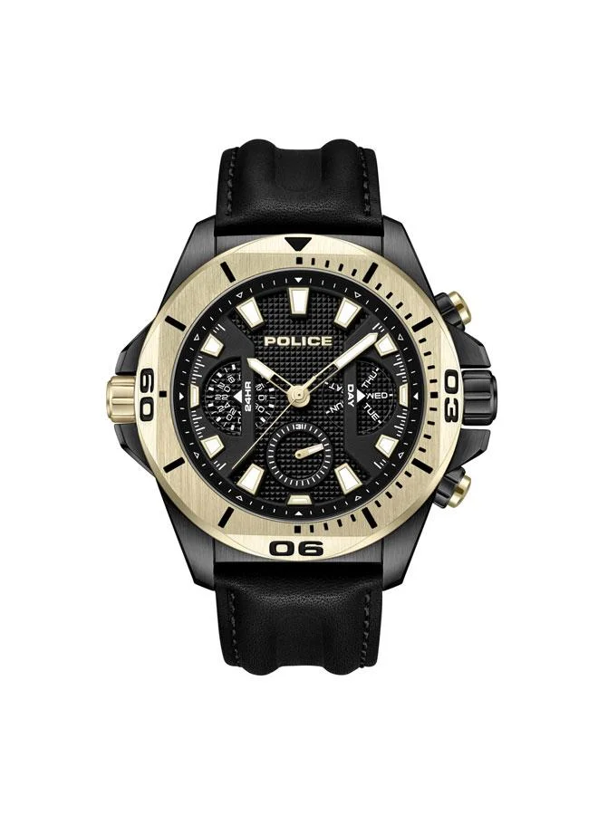 POLICE Gift Set Box for Men - Multifunction Watch & Leather Wallet