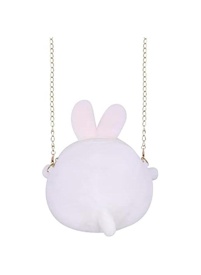 Cute Animal Plush Purse for Women kawaii Rabbit Purse for Girls Shoulder Handbag Crossbody Purse Messenger Bag, White  - Image 5