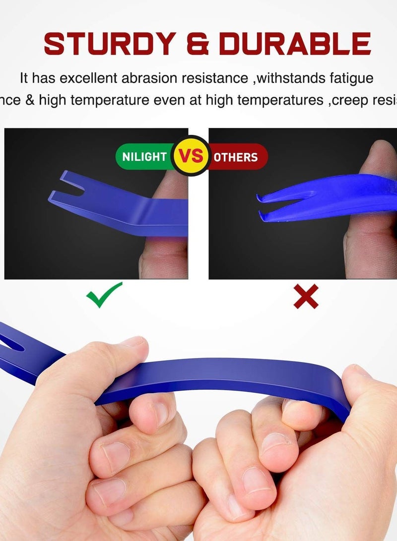 Y&D 5PCS Pry Off Removal Tool Car Blue Set, Fastener Easy to Remove Stereo, Door Panel, Fastener, Mold, Dashboard  - Image 2