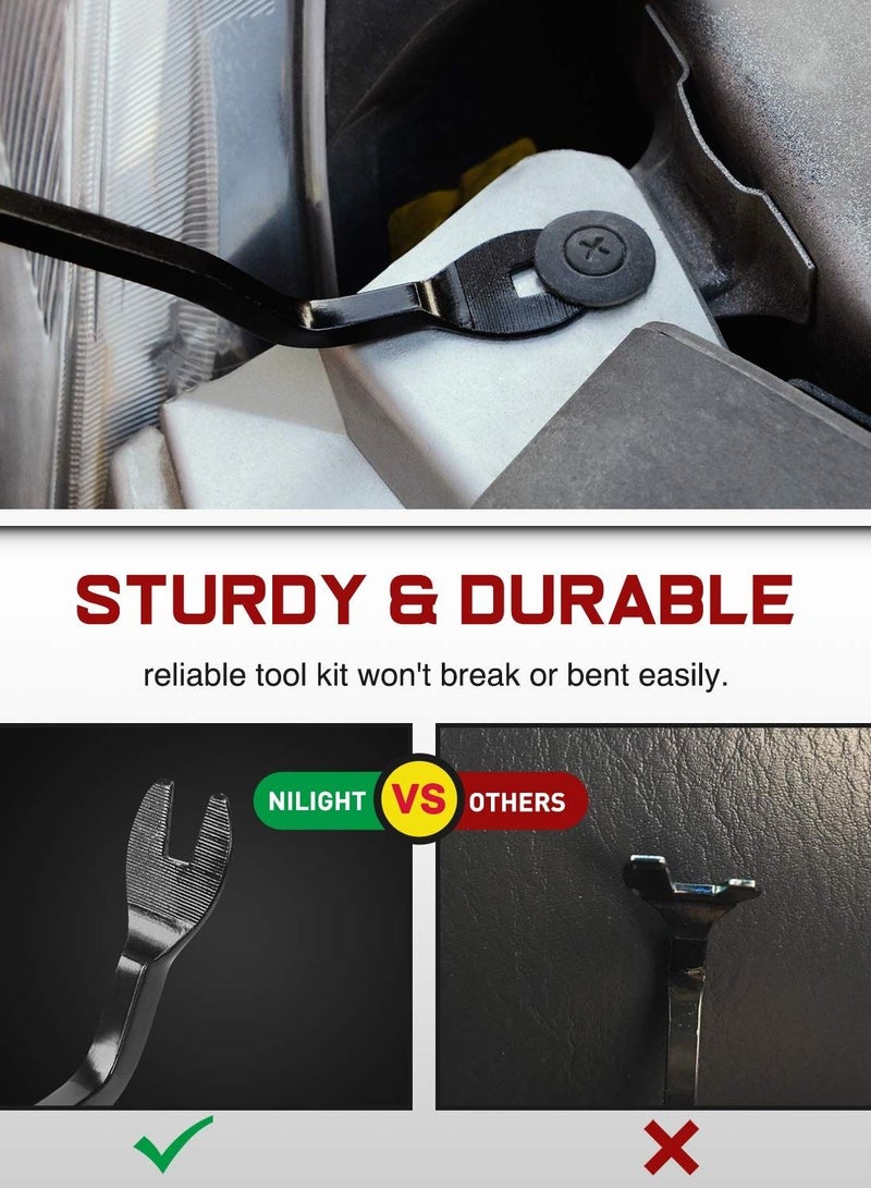 Y&D 5PCS Pry Off Removal Tool Car Blue Set, Fastener Easy to Remove Stereo, Door Panel, Fastener, Mold, Dashboard  - Image 4